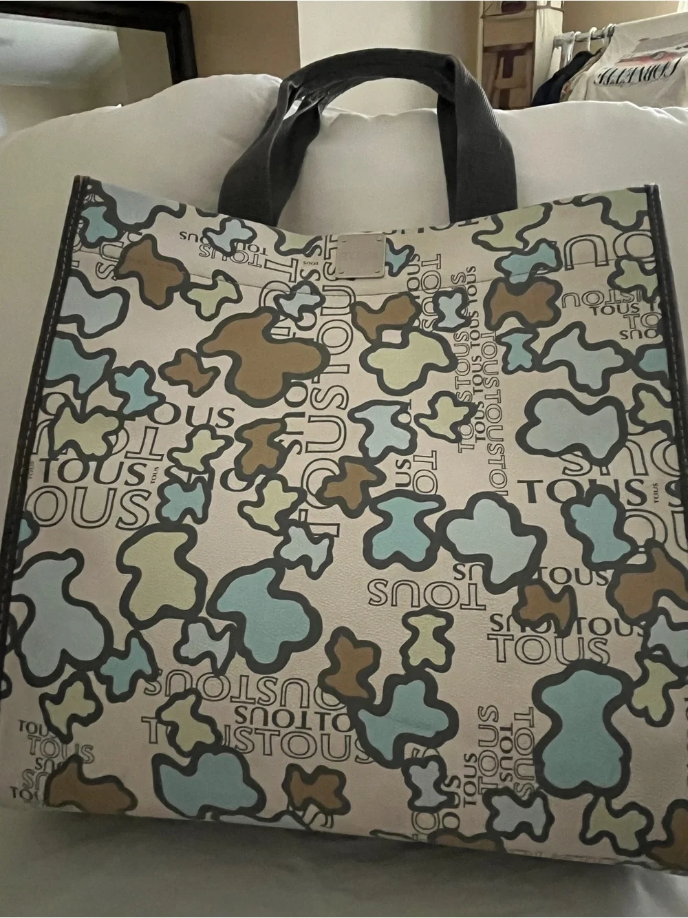 Tous Mint, Aqua & Brown Patterned Tote Bag
